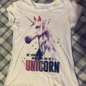 Cute girls SS unicorn shirt